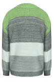 Casual Sweet Color Block Patchwork V Neck Tops