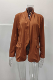Fashion Casual Print Patchwork Turndown Collar Outerwear
