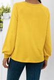 Casual Solid Patchwork O Neck Tops