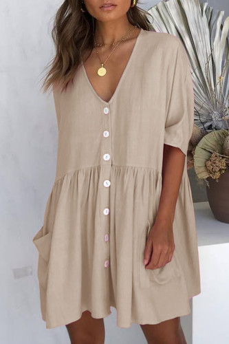 Fashion Sexy Solid Patchwork V Neck Princess Dresses