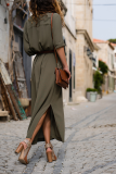 Casual Solid Patchwork Turndown Collar Shirt Dress Dresses