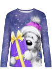 Print Printing O Neck Tops
