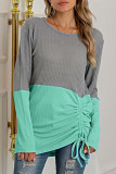 Fashion Casual Solid Patchwork O Neck T-Shirts