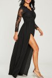 Sexy Elegant Embroidery Lace Embroidered V Neck One Step Skirt Dresses