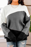 Fashion Casual Solid Patchwork O Neck Tops