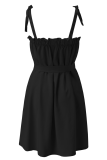Fashion Solid Bandage Spaghetti Strap Straight Dresses