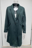 Casual Work Solid Buttons Turn-back Collar Outerwear