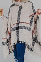 Casual Patchwork Tassel Turtleneck Tops