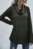Fashion Casual Solid Patchwork Scarf Collar Tops