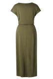 Fashion Casual Solid Frenulum O Neck Irregular Dresses