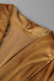 Casual Solid Patchwork Cardigan Collar Outerwear