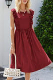 Fashion Casual Solid Patchwork O Neck A Line Dresses