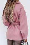 Casual Solid Patchwork Turndown Collar Outerwear