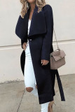 Fashion Casual Solid Patchwork Turndown Collar Outerwear