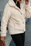 Fashion Solid Pocket Turndown Collar Outerwear