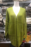 Casual Solid Hollowed Out Patchwork Tops
