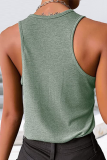 Casual Solid Patchwork U Neck Tops