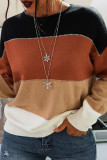 Fashion Casual Striped Patchwork O Neck Tops