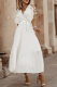 Casual Solid Patchwork V Neck Cake Skirt Dresses