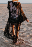 Vacation Solid Patchwork Cardigan Collar Tops
