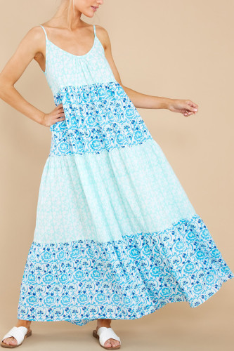 Sling contrast print home dress