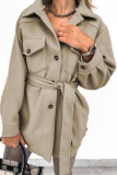 Casual Solid Patchwork Turndown Collar Outerwear