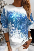 Casual Print Printing O Neck Tops