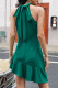 Fashion Street Solid Patchwork Halter Irregular Dresses