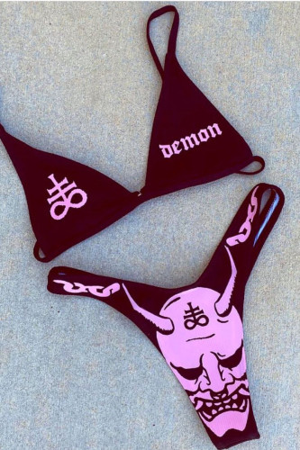 Sexy Letter Print Swimwears