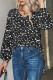 Casual Print Patchwork V Neck Tops