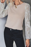 Casual Solid Patchwork O Neck Tops