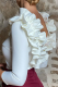 Fashion Elegant Solid Backless Flounce Lotus Leaf Collar Tops