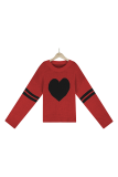 Casual Striped Patchwork Contrast O Neck Tops Sweater