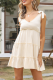 Sweet Solid Fold With Bow Stringy Selvedge V Neck Cake Skirt Dresses