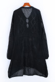 Sexy Solid Hollowed Out V Neck Dresses