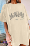 Casual Print Patchwork O Neck T-Shirts