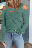Casual Solid Patchwork Square Collar Tops