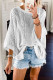 Casual Solid Hollowed Out Patchwork O Neck Tops