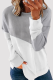 Casual Patchwork Contrast O Neck Tops