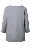 Elegant Solid Patchwork Buckle Oblique Collar Tops