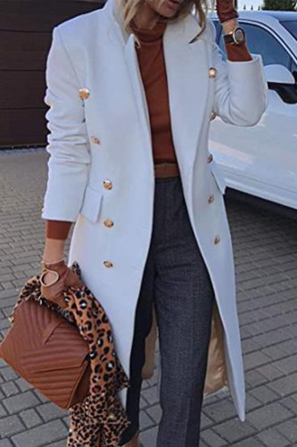 Casual Street Elegant Solid Buttons Turndown Collar Outerwear