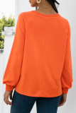 Casual Solid Patchwork O Neck Tops