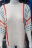 Casual Solid Patchwork O Neck Tops