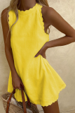 Casual Solid Patchwork O Neck Straight Dresses