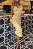Casual Print Patchwork Halter Pencil Skirt Dresses