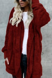 Fashion Casual Solid Patchwork Hooded Collar Outerwear