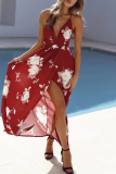 Casual Solid Patchwork V Neck Waist Skirt Dresses