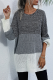 Casual Color Lump Contrast O Neck Tops Sweater