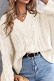 Fashion Casual Solid Patchwork V Neck Tops