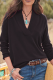 Casual Solid Patchwork V Neck Tops